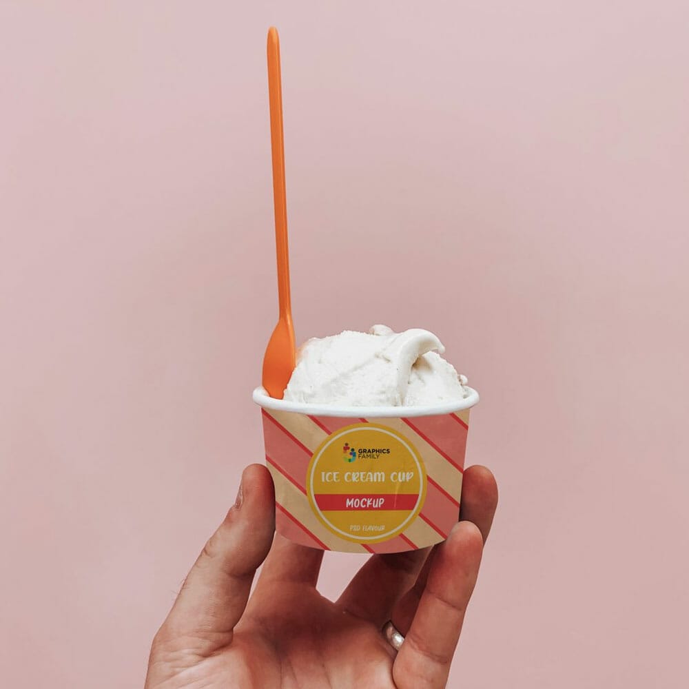 Free Ice Cream Design Mockup PSD