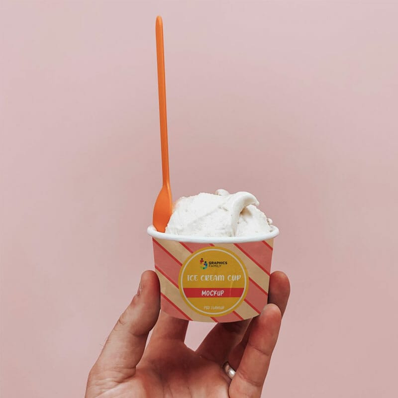 Free Ice Cream Design Mockup PSD
