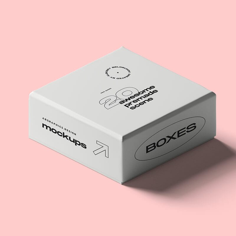 Free Isometric Box Mockup PSD