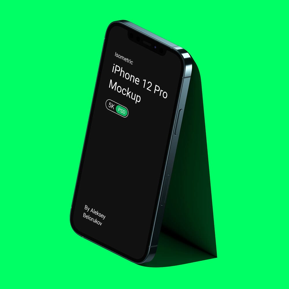 Free Isometric iPhone 12 Pro Mockup PSD