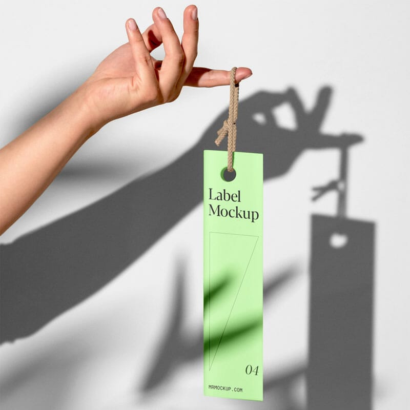 Free Label With Hand Mockup PSD