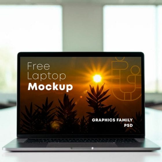 Free Laptop Screen Design Mockup PSD
