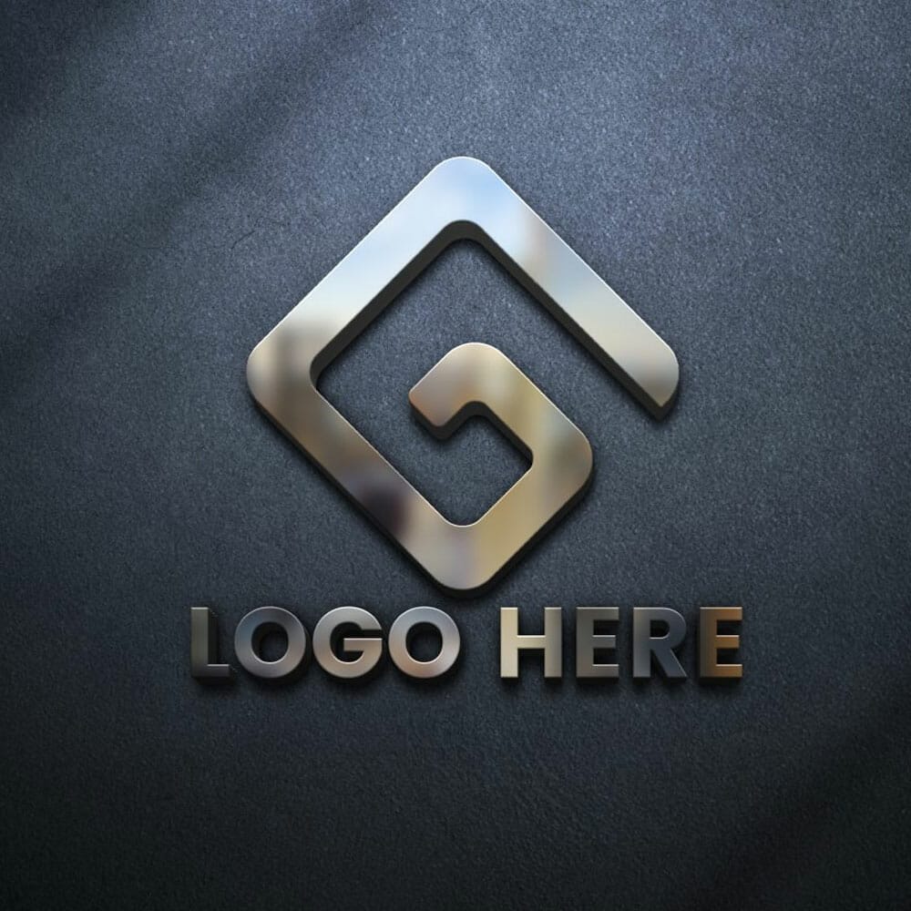 Free Logo Mockup On Gray Wall PSD