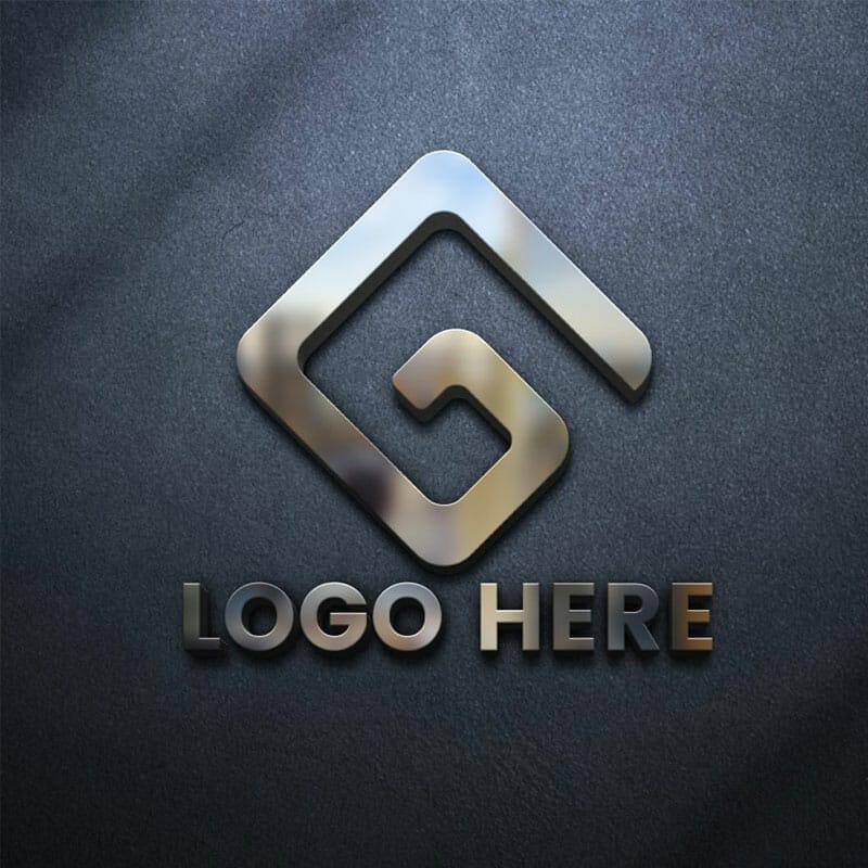 Free Logo Mockup On Gray Wall PSD