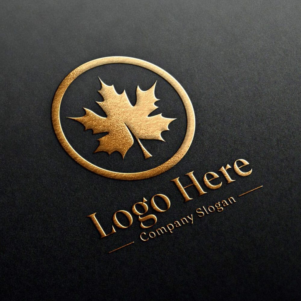 Free Luxury Golden 3D Logo Mockup On Black Paper