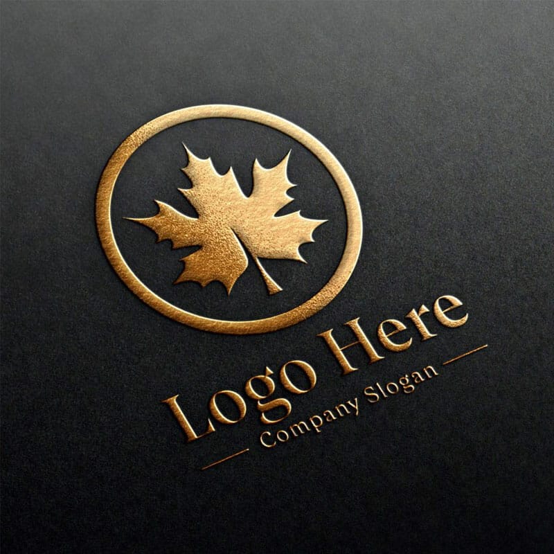 Free Luxury Golden 3D Logo Mockup On Black Paper