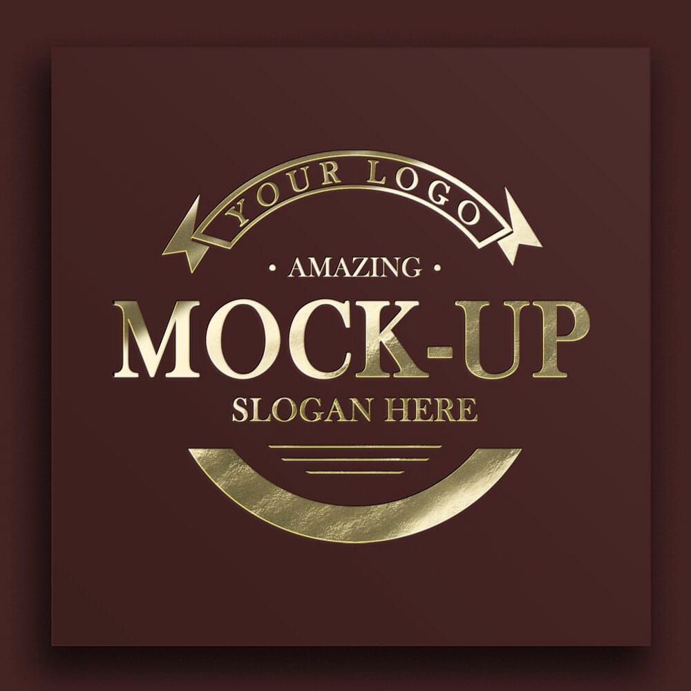 Free Luxury Logo Mockup On Brown Wall PSD