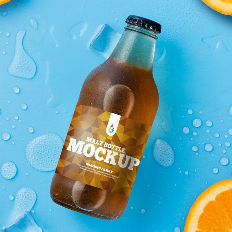 Free Malt Bottle Mockup PSD » CSS Author