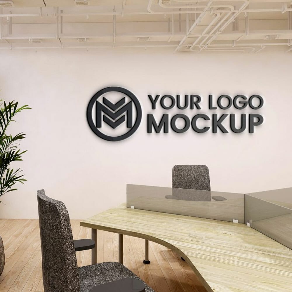 Free Meeting Room Office Wall Logo Mockup Design PSD