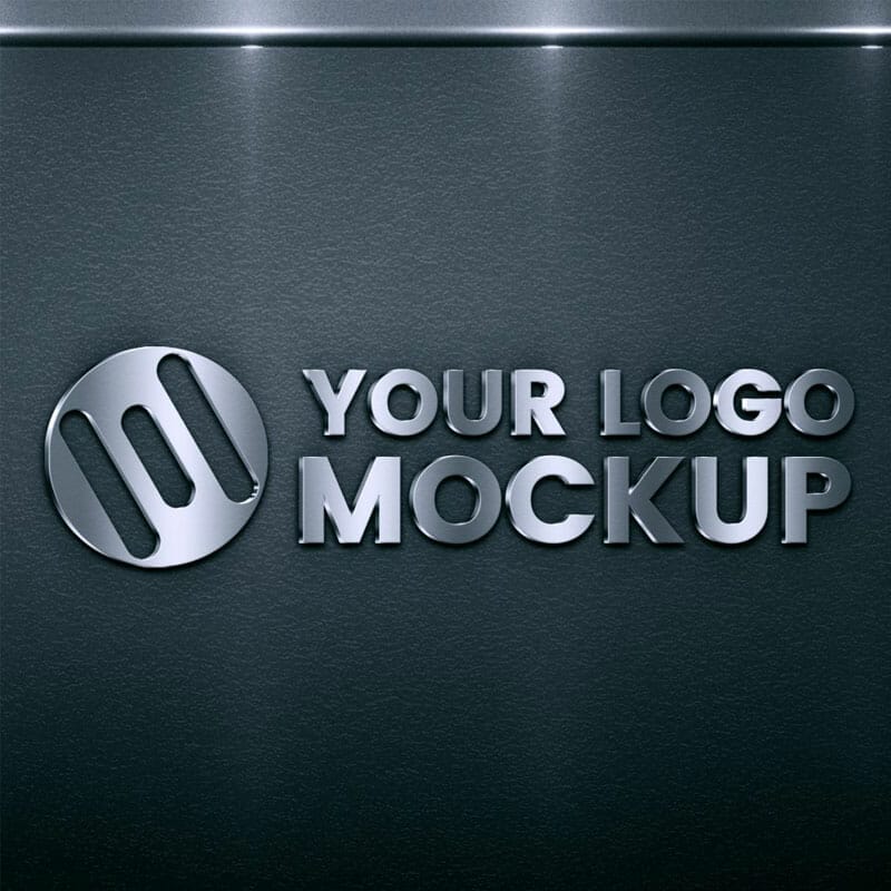 Free Metal Sign Logo Mockup On Black Wall PSD Template » CSS Author