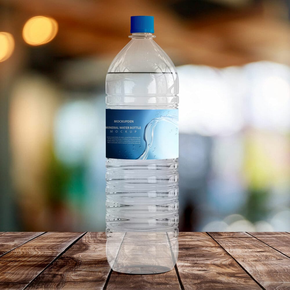 Free Mineral Water Bottle Mockup PSD Template
