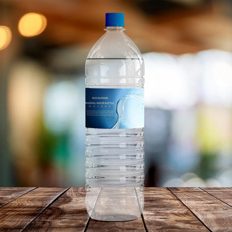 Free Mineral Water Bottle Mockup PSD Template