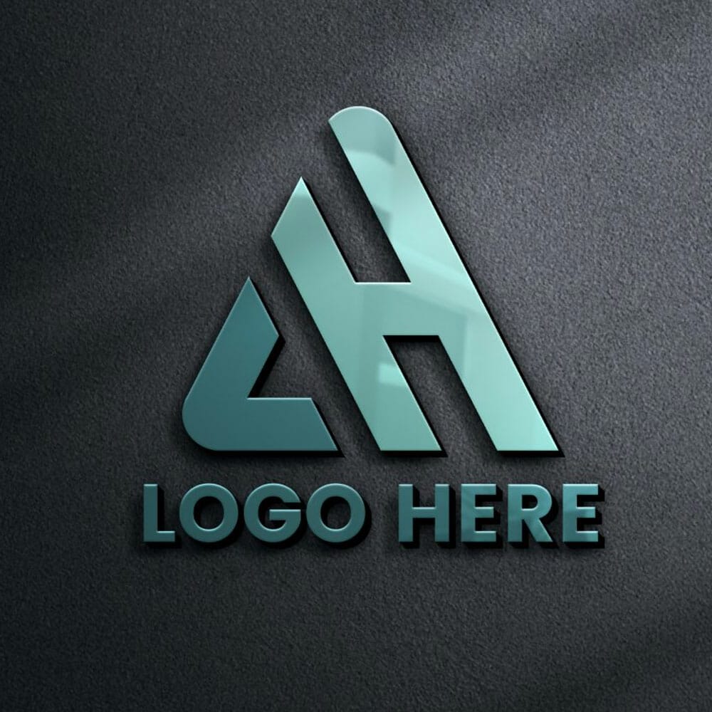 Free Modern 3D Logo Mockup On Black Wall PSD