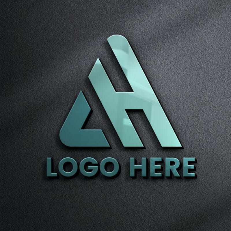 Free Modern 3D Logo Mockup On Black Wall PSD