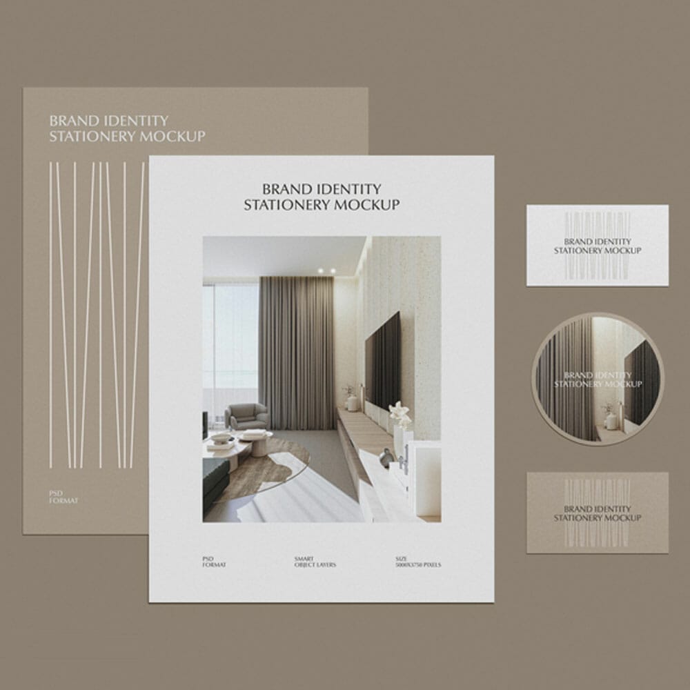 Free Modern Brand Identity Stationery Mockup PSD