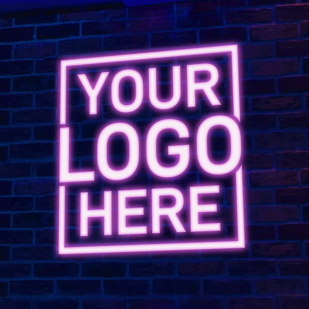 Free Neon Logo Mockup PSD