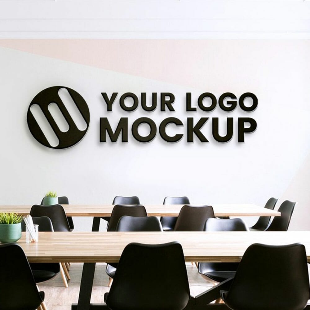 Free Office Background Logo Mockup PSD