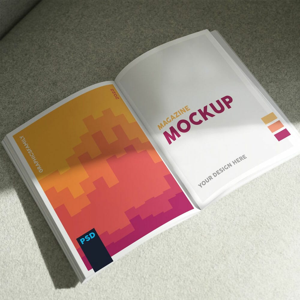 Free Open Magazine Mockup PSD