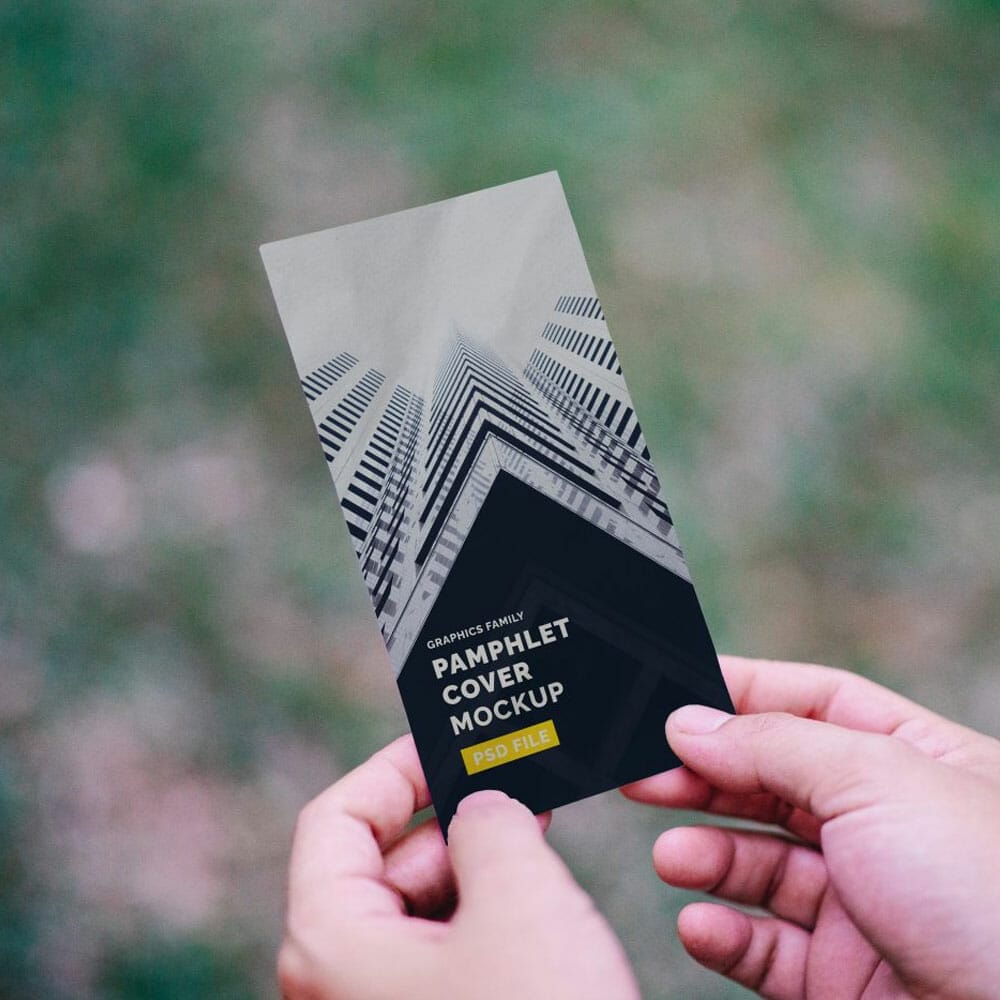 Free Pamphlet Cover Design Mockup PSD