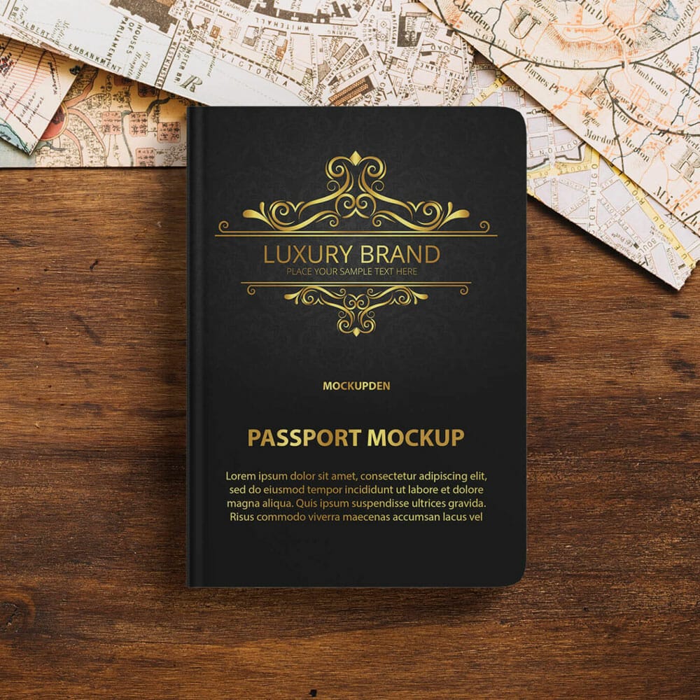 Free Passport Mockup PSD Template