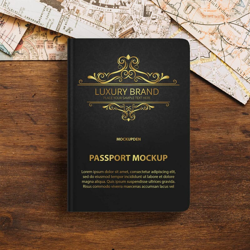 Free Passport Mockup PSD Template