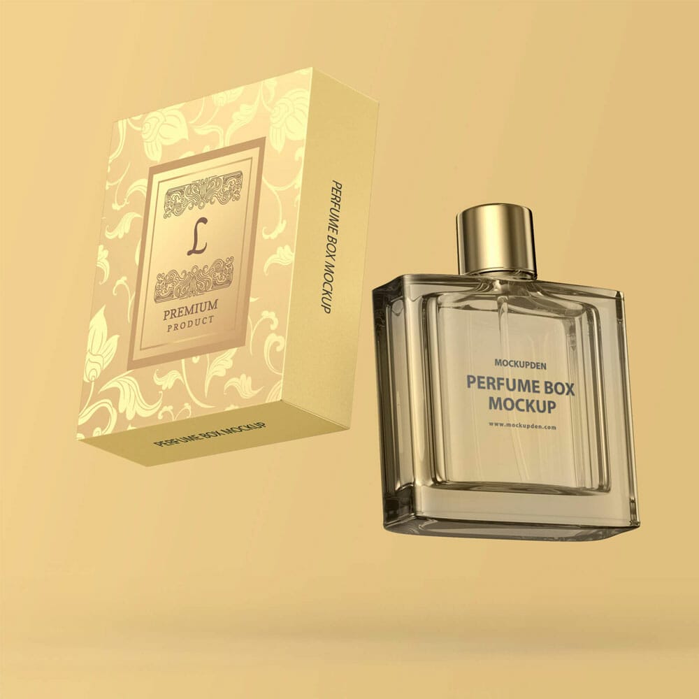 Free Perfume Box Mockup PSD Template