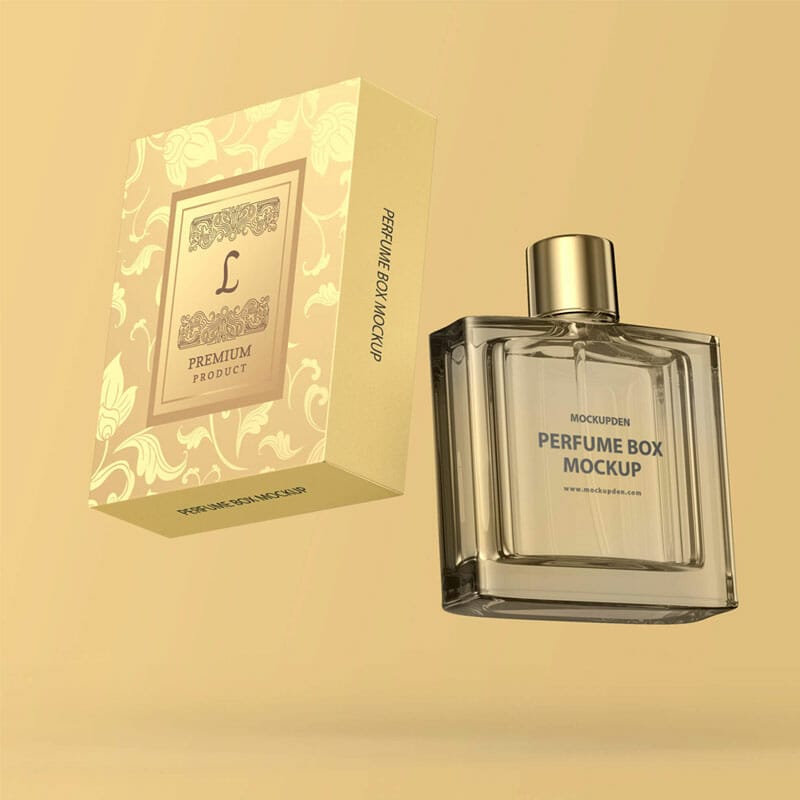 Free Perfume Box Mockup PSD Template