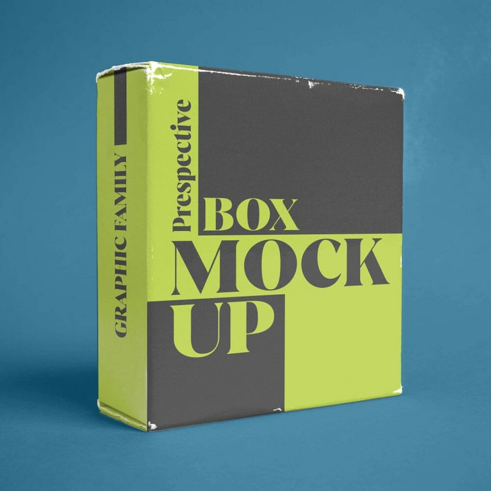 Free Perspective Real Box Mockup PSD