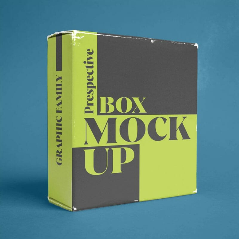 Free Perspective Real Box Mockup PSD
