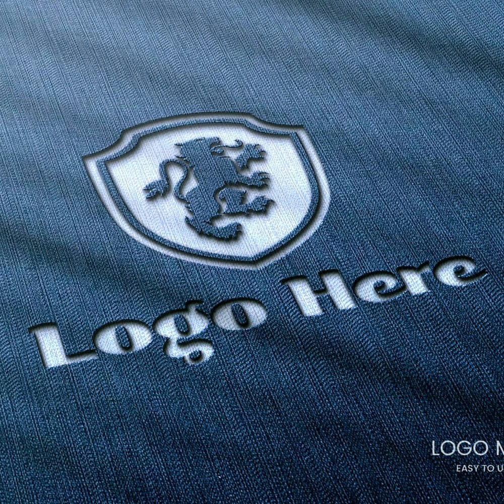 Free Photo Realistic Laser Cut Cotton Logo Mockup PSD