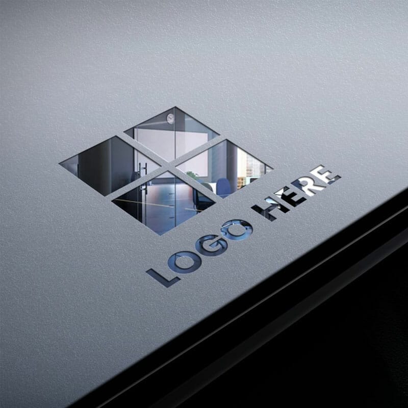 Free Photorealistic 3D Glass Cutting Logo Mockup PSD