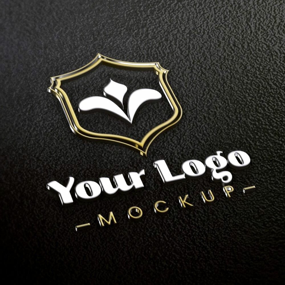 Free Photorealistic Foil Logo Mockup PSD