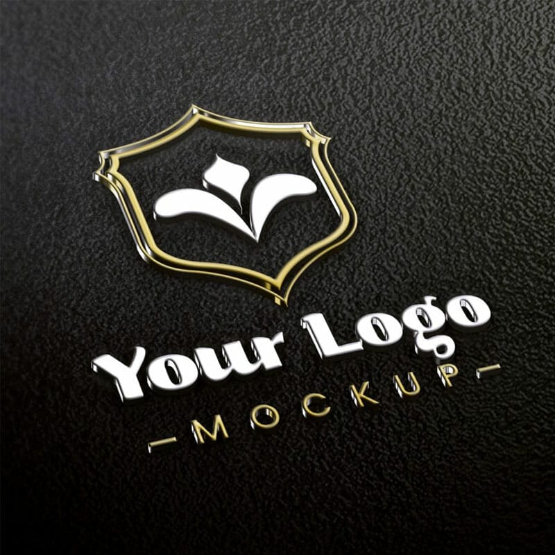 Free Photorealistic Foil Logo Mockup PSD