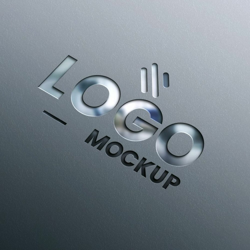 Free Photorealistic Glass Cutting 3D Logo Mockup PSD