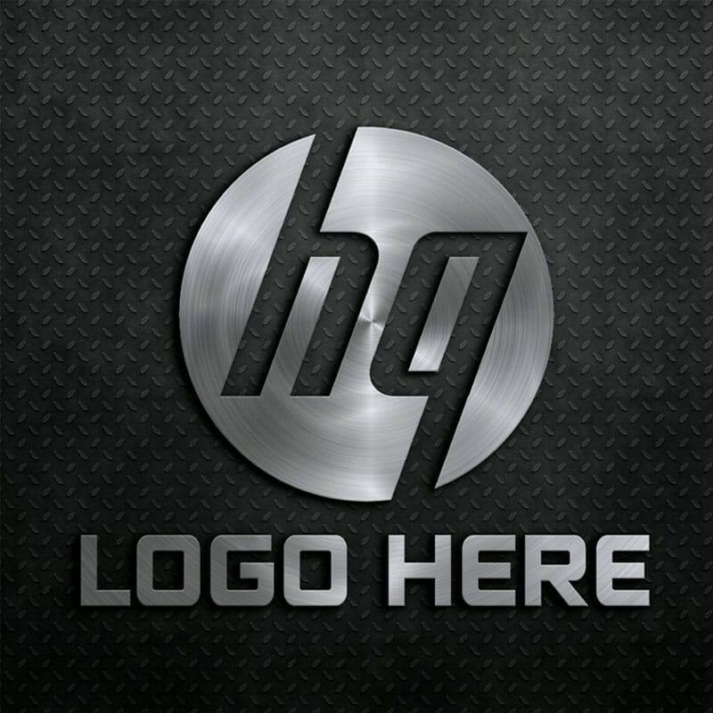 Free Photorealistic Metal Logo Mockup PSD