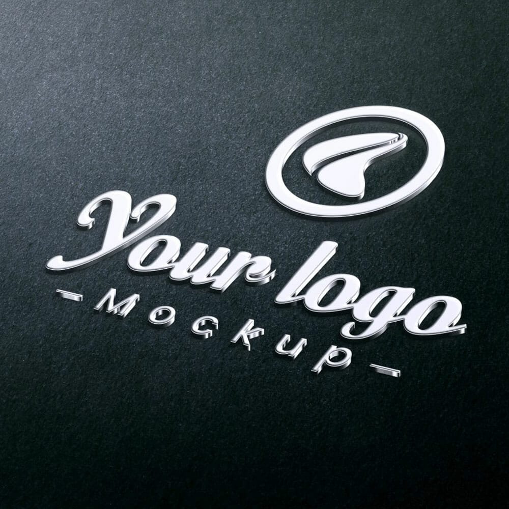 Free Photorealistic Metallic Badge Logo Mockup PSD
