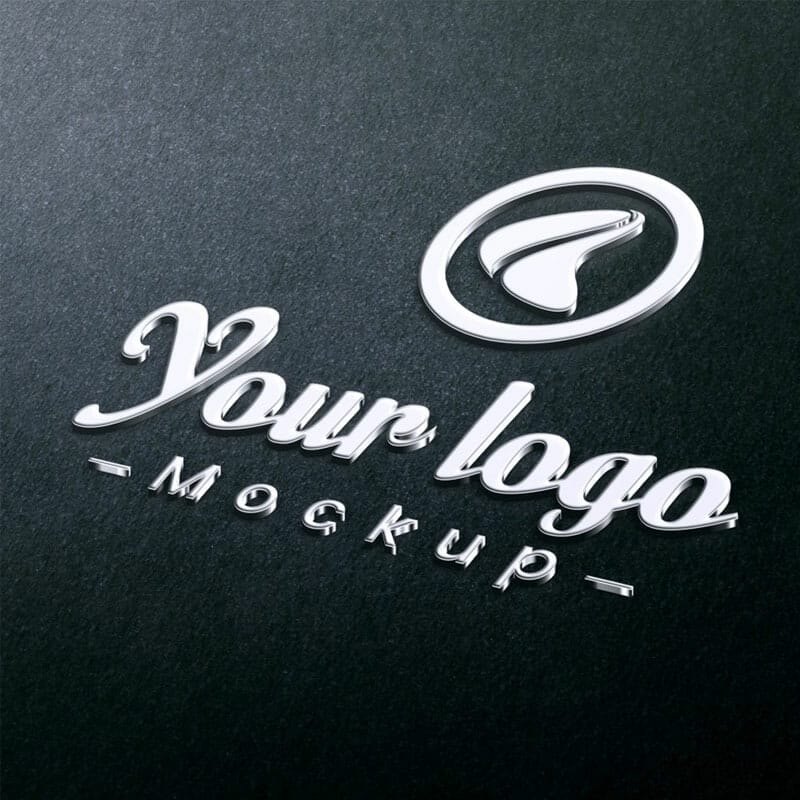 Free Photorealistic Metallic Badge Logo Mockup PSD