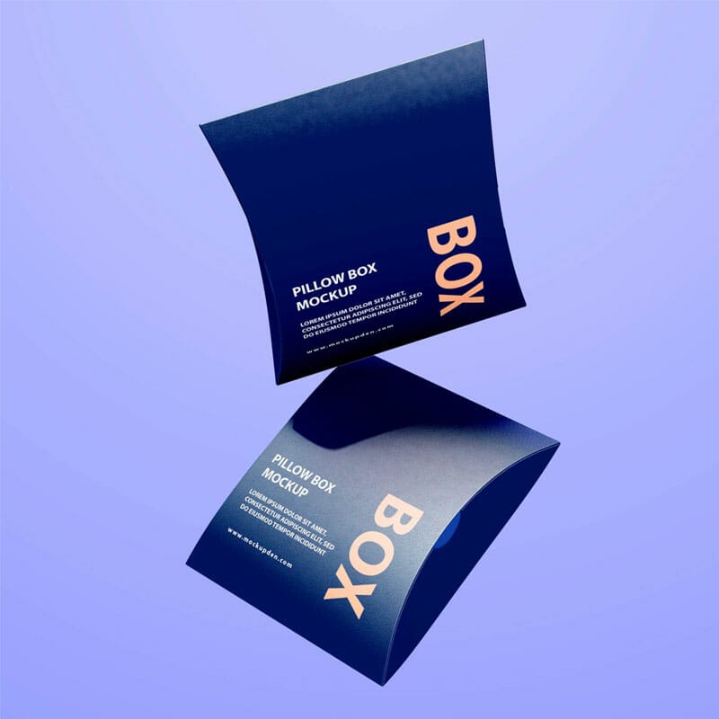 Free Pillow Box Mockup PSD Template