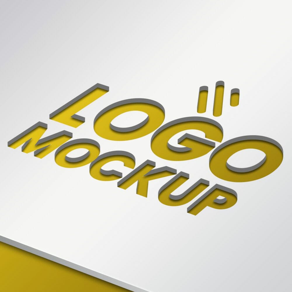 Free Plastic Cutout Logo Mockup PSD