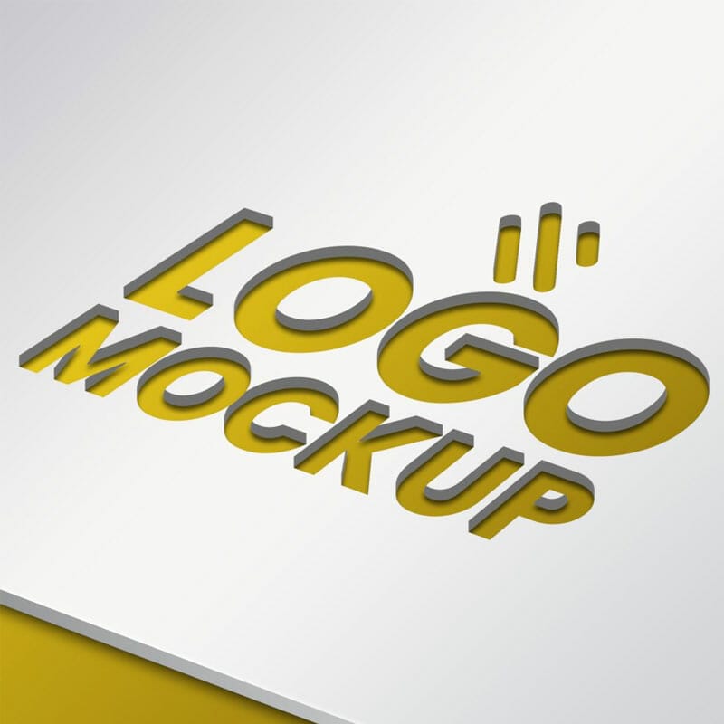 Free Plastic Cutout Logo Mockup PSD