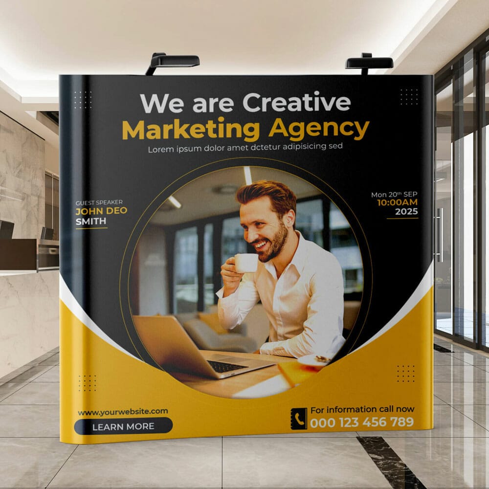 Free Pop Up Stand Mockup PSD Template