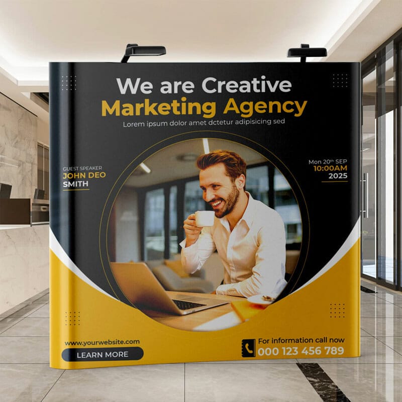 Free Pop Up Stand Mockup PSD Template