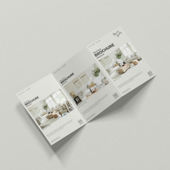 Free Premium A4 Size Tri-Fold Brochure Mockup