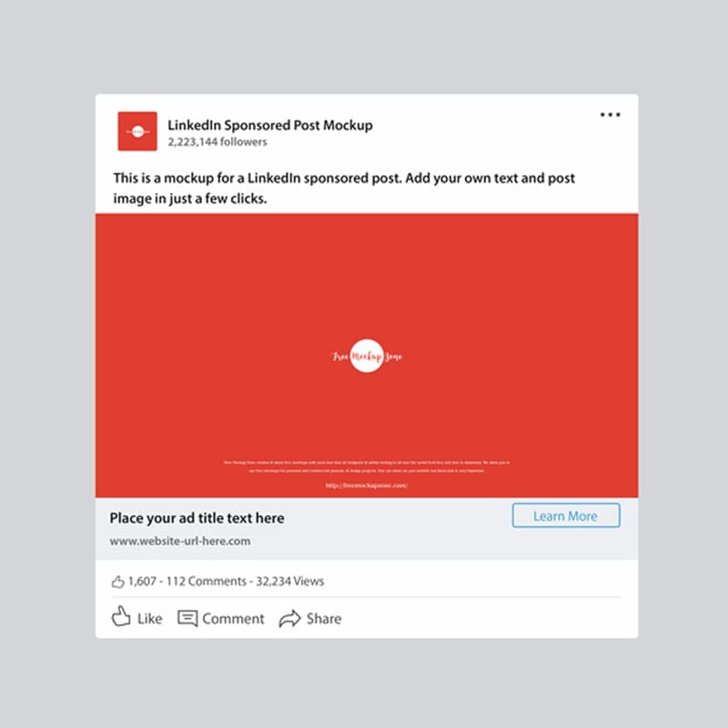 Free Premium PSD LinkedIn Mockup
