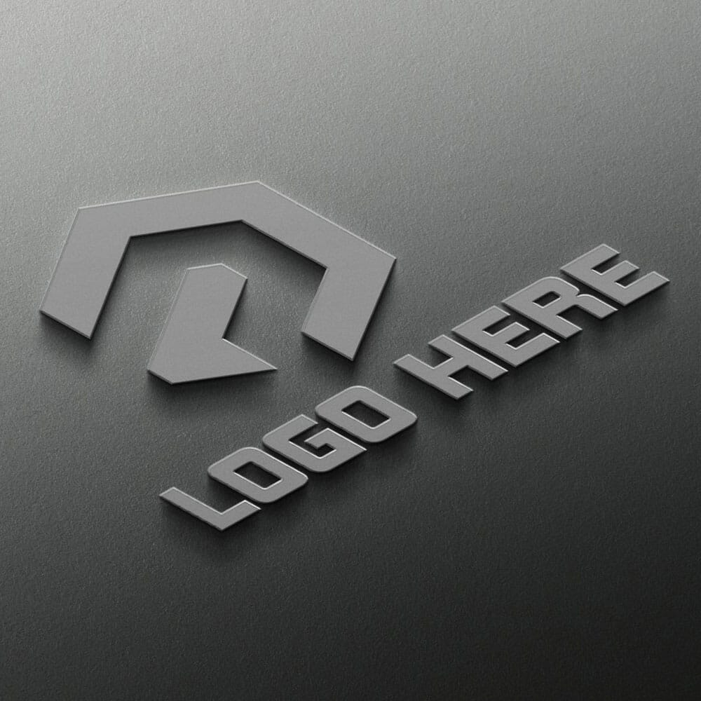 Free Realistic 3D Metal Logo Mockup With Metallic Texture PSD