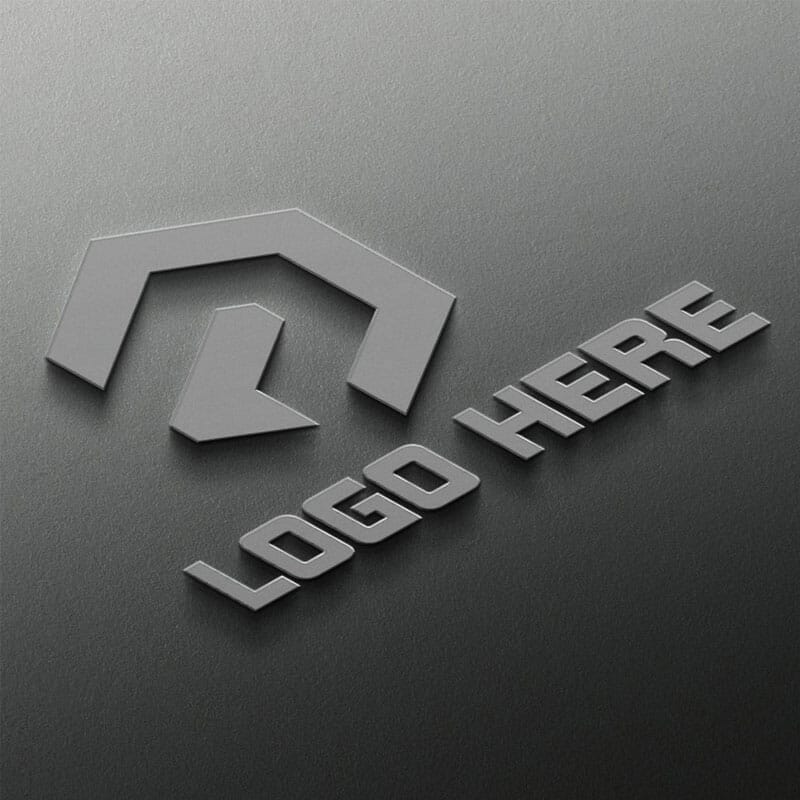 Free Realistic 3D Metal Logo Mockup With Metallic Texture PSD