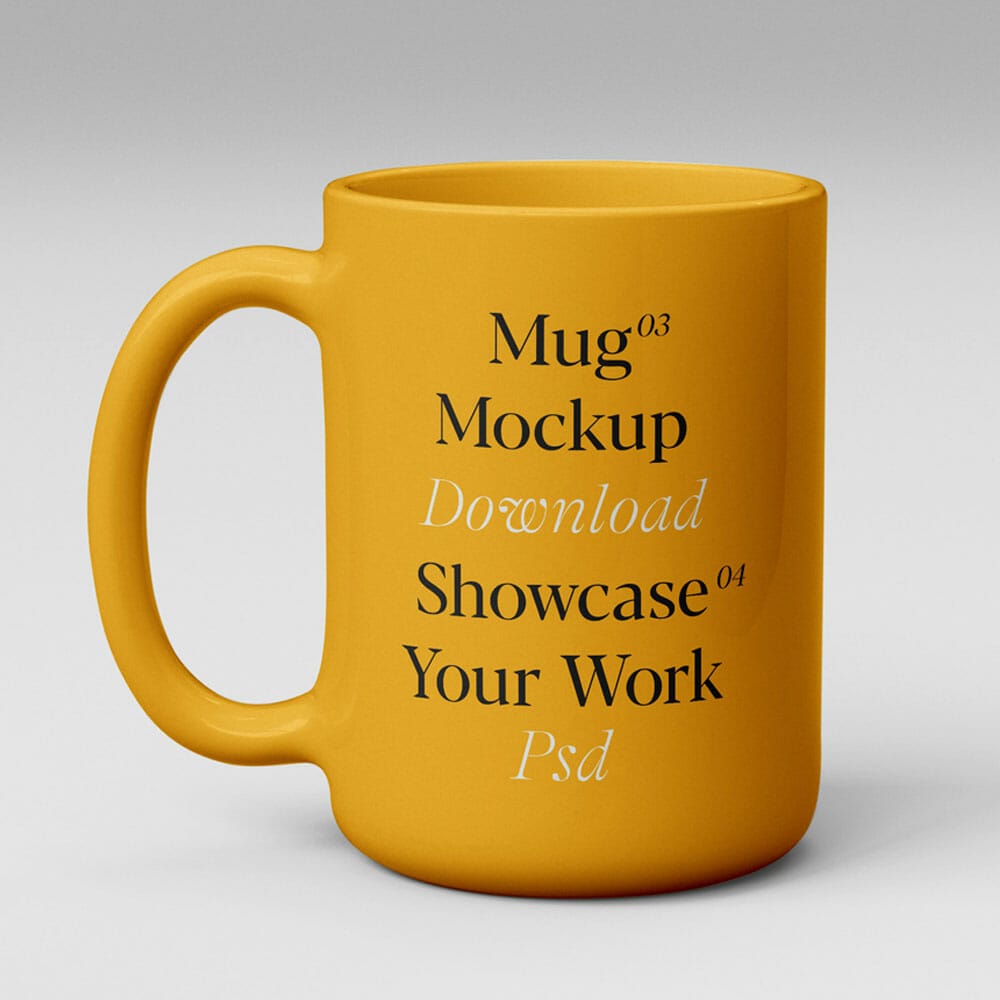 Free Realistic Ceramic Mug Mockup PSD