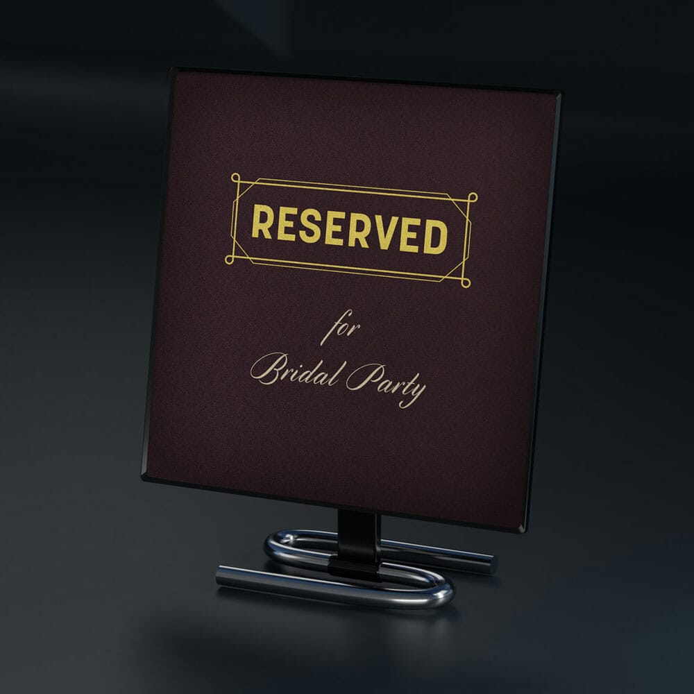 Free Reserved Table Stand Mockup PSD