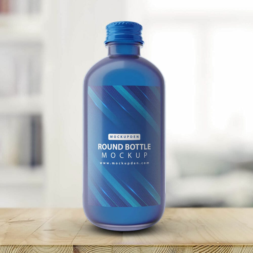 Free Round Bottle Mockup PSD Template