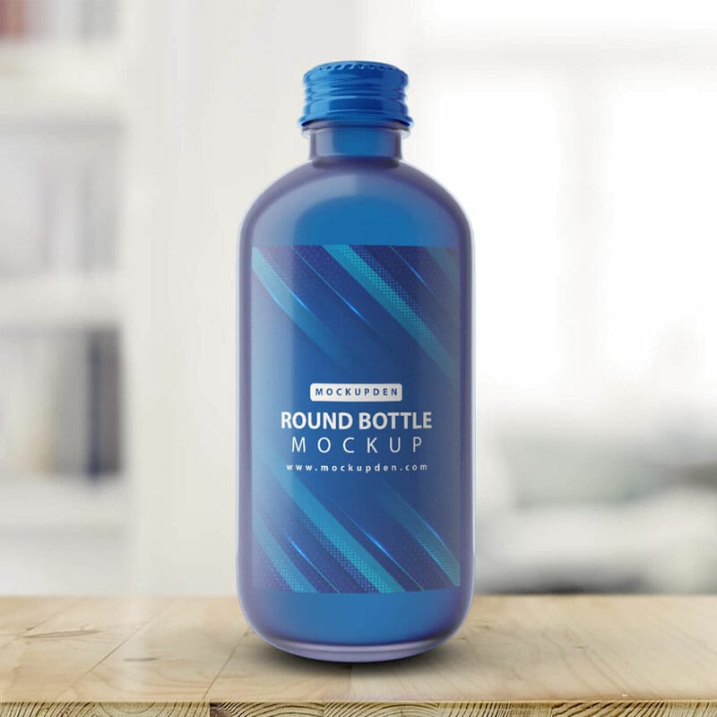Free Round Bottle Mockup PSD Template